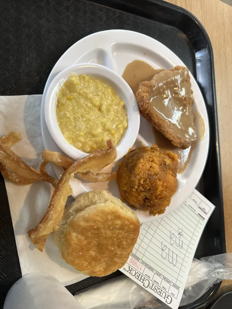 Corn Sweet Potato Casserole Fried Cubed Steak with Gravy
